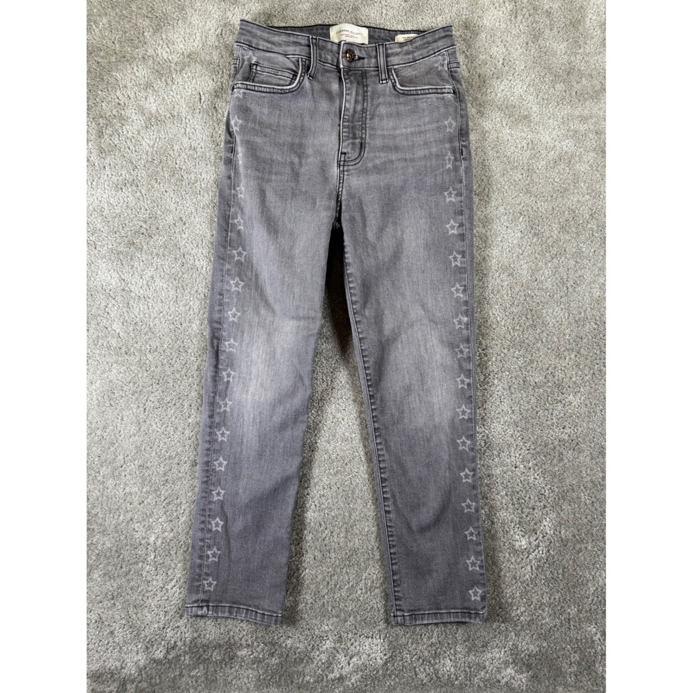 Current/Elliott The Original Cigarette Gray Star Print Jeans Size 27 20-3-007458